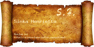 Sinka Henrietta névjegykártya